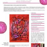 Page de la chronique d’atelier “Old Lady – Red Transhumance” de Sylvie Gesbert de Línea, huile et encre sur toile, 210x150cm.